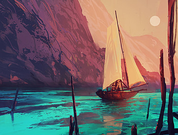 Art, Boat, Paints, Sail, Ship HD wallpaper
