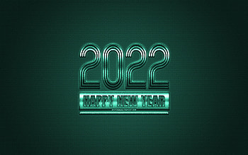 2022 New Year, 2022 turquoise background, 2022 concepts, Happy New Year 2022, turquoise carbon texture, turquoise background HD wallpaper