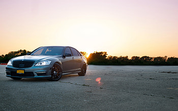 Sunset, Cars, Front View, Mercedes, S63 Amg HD wallpaper