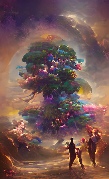 divine tree, atmosphere, sky HD phone wallpaper
