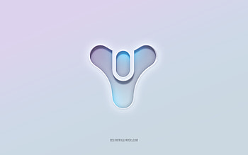Destiny logo, cut out 3d text, white background, Destiny 3d logo, Destiny emblem, Destiny, embossed logo, Destiny 3d emblem HD wallpaper