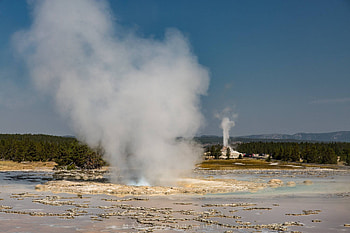 Great Fountain Geyser, White Dome Geyser, Marc Volquardsen, Great Fountain Geyser HD wallpaper
