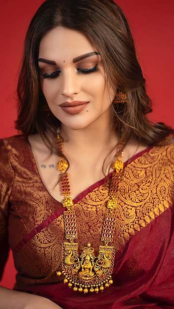 Himanshi khurana, saree beauty HD phone wallpaper