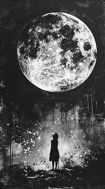 Moonlit Silhouette - Artistic , moon HD phone wallpaper