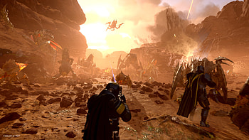Helldivers 2 Intense Battle Scene, video game, Helldivers 2 HD wallpaper