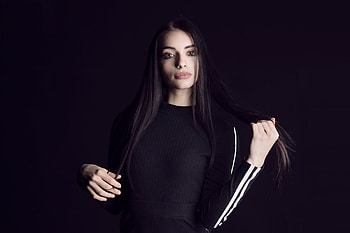 Dark hair, woman model, beautiful HD wallpaper
