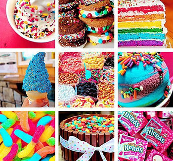 Sweet pop colors, sweet, , , colors, colours, ice cream, cake, candies, collage, pop, pic, jelly, wall HD wallpaper