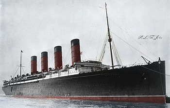 RMS Lusitania, ships, shipwrecks, torpedo, 1915 HD wallpaper