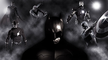Flash, Superman, Comics, Collage, Batman, Captain America, Iron Man, Spider Man HD wallpaper