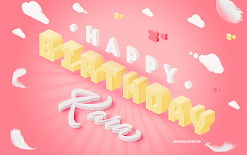 Happy Birtay Kara, 3d Art, Birtay 3d Background, Kara, Pink Background, Happy Kara birtay, 3d Letters, Kara Birtay, Creative Birtay Background HD wallpaper