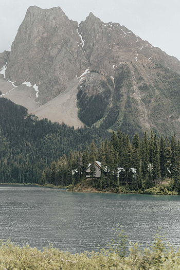 Nature, Rivers, Trees, Mountains, Building, Fir, Spruce HD phone wallpaper