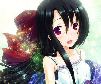 anime, cute, blush, long hair HD wallpaper