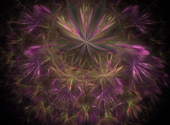 Pink and purple, purple, pink, fractals, fractal, orange HD wallpaper