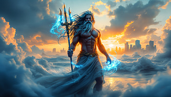 Epic Poseidon Ultra : King of the Seas, Poseidon, god, mythology, trident, cloud HD wallpaper