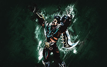 Draven, League of Legends, green stone background, main characters, Draven LoL, League of Legends characters, Draven League of Legends, Draven Skin HD wallpaper