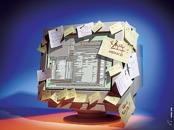 Just So I Remember, notes, monitor, reminders, post-its, funny, computer, humor HD wallpaper