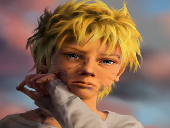 Naruto, sad, blonde, anime, art, anime boy HD wallpaper