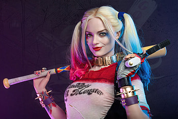 Harley Quinn X Margot Robbie , harley-quinn, margot-robbie, superheroes, artist, artwork, digital-art, two-toned-hair HD wallpaper