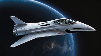 Futuristic aircraft, aircraft, spaceship, space, universe HD wallpaper