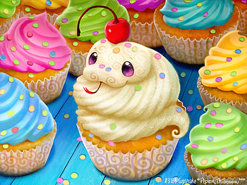 Cupsnake, cupcake, food, blue, sweet, snake, colorful, art, cute, pink, fantasy, green, piper thibodeau HD wallpaper