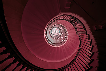 Architecture, Miscellanea, Miscellaneous, Construction, Design, Ladder, Stairs, Spiral, Chandelier HD wallpaper
