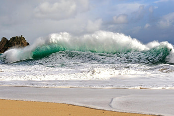 Nature, Waves, Shore, Bank, Spray, Strength, Force, Storm, Hit, Blow, Streams, Wind, Flows, Bad Weather, Power HD wallpaper