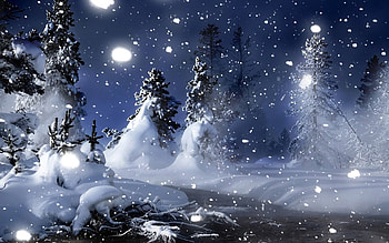 3D Winter Forest, winter, nature, forest, 3d, snow HD wallpaper