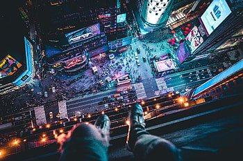 Cities, Usa, View From Above, Legs, Night City, Overview, Review, United States, Megapolis, Megalopolis, Roof, New York HD wallpaper
