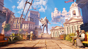 BioShock Infinite, Columbia city, Floating islands, Steampunk HD wallpaper