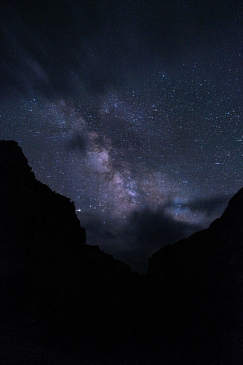 Landscape, Mountains, Night, Dark, Starry Sky HD phone wallpaper