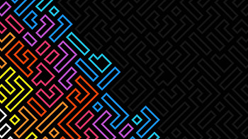 Minimalist shapes, dark, neon puzzles, abstract HD wallpaper