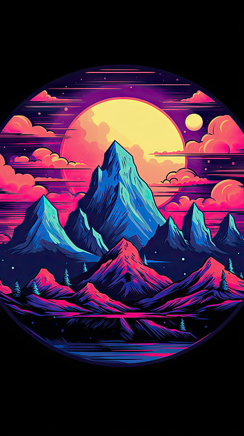 Colorful Dark Mountain, colorful, nature, mountain HD phone wallpaper