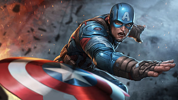 Captain America Throwing Shield, captain-america, artwork, artist, superheroes HD wallpaper