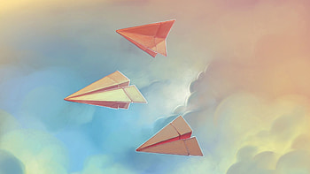 Sky, Art, Flight, Paper Airplanes HD wallpaper