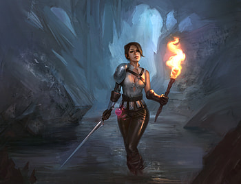 On A Quest, artist, artwork, digital-art, deviantart, fantasy-girls HD wallpaper