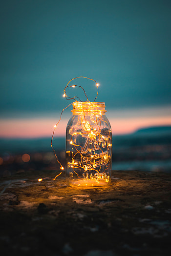 Bank, Shine, Light, Miscellanea, Miscellaneous, Jar, Garland HD phone wallpaper