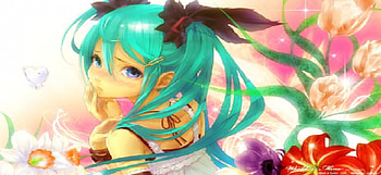 mikus garden, miku, secret garden, flowers, aqua HD wallpaper