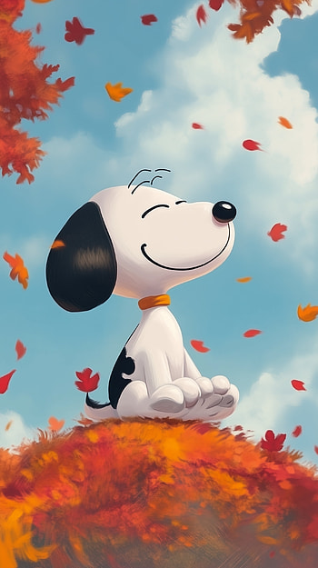 Snoopy's Peaceful Autumn , Snoopy, Autumn HD phone wallpaper
