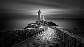 Monochrome Lighthouse, sky, Nature, Monochrome, Lighthouse HD wallpaper