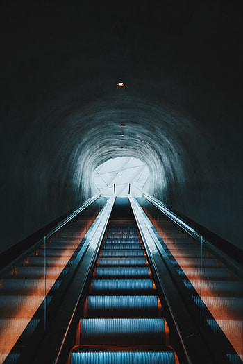 Cities, Dark, Stairs, Ladder, Escalator HD phone wallpaper