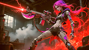 Cyberpunk Girl Plasma Blades, cyberpunk, girl, artist, artwork, art, digital-art, ai, deviantart HD wallpaper