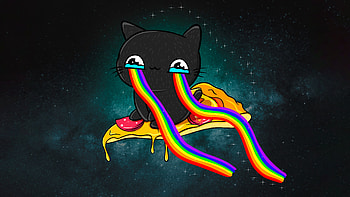 Cat Rainbow Eyes, cat, artist, artwork, digital-art HD wallpaper