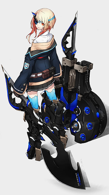 Anime Girl, sword, weapon, skirt, Anime, Original HD phone wallpaper