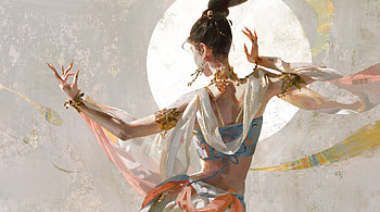 Moon dancer, fantasy, moon, tea me, art, dancer, luna, girl, teame HD wallpaper
