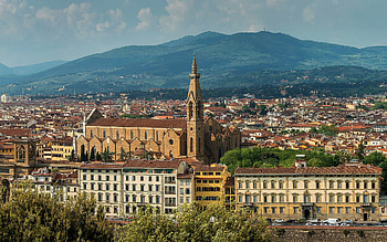 Santa Croce, Florence, Florence panorama, Basilica of the Holy Cross, Roman Catholic Church, Florence cityscape, Florence skyline, Italy HD wallpaper