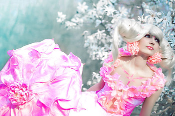 Pink Flower lady, pink, lady, chic, flower HD wallpaper