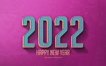 2022 Retro pink background, 2022 concepts, 2022 pink background, Happy New Year 2022, retro 2022 art, 2022 New Year HD wallpaper