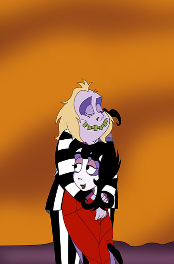 Beetlejuice cartoon, Lydia's adventures, Tim Burton's artistry, Gothic aesthetics HD phone wallpaper