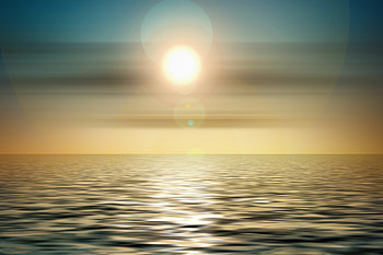 Sunset, sea, skyline, abstract HD wallpaper