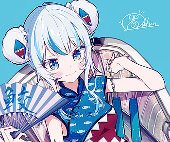 Gawr Gura, Anime, Hololive, Virtual Youtuber HD wallpaper